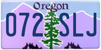 OR license plate 072SLJ