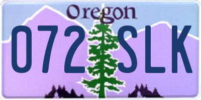 OR license plate 072SLK