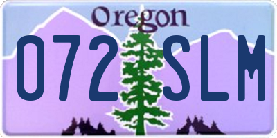 OR license plate 072SLM