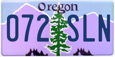 OR license plate 072SLN