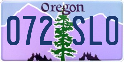 OR license plate 072SLO