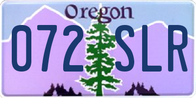 OR license plate 072SLR
