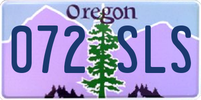OR license plate 072SLS