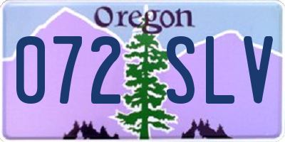 OR license plate 072SLV
