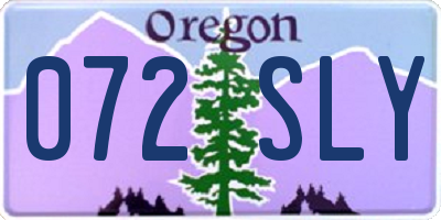 OR license plate 072SLY