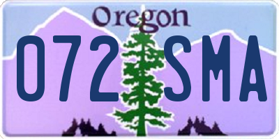 OR license plate 072SMA