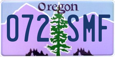 OR license plate 072SMF