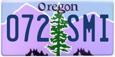 OR license plate 072SMI