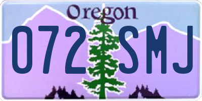 OR license plate 072SMJ