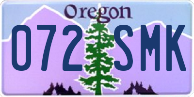 OR license plate 072SMK