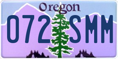 OR license plate 072SMM