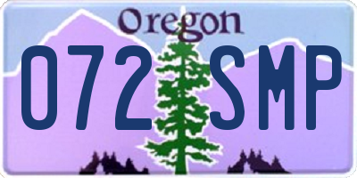 OR license plate 072SMP