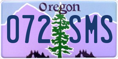 OR license plate 072SMS