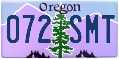 OR license plate 072SMT
