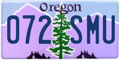 OR license plate 072SMU