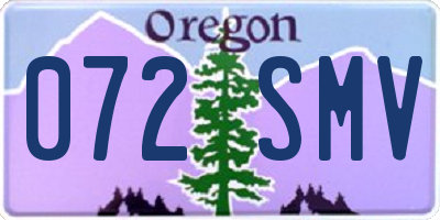 OR license plate 072SMV