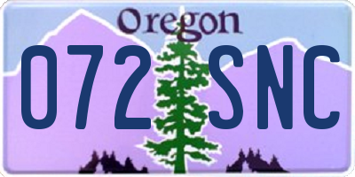OR license plate 072SNC