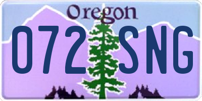 OR license plate 072SNG