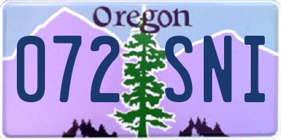 OR license plate 072SNI