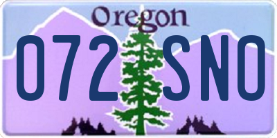 OR license plate 072SNO