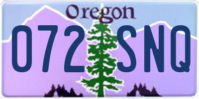 OR license plate 072SNQ