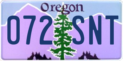 OR license plate 072SNT