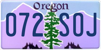 OR license plate 072SOJ