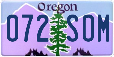OR license plate 072SOM