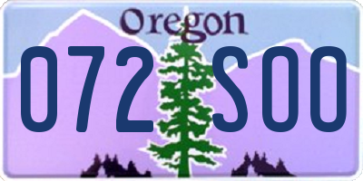 OR license plate 072SOO