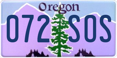 OR license plate 072SOS