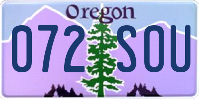 OR license plate 072SOU