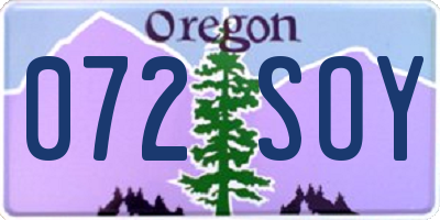 OR license plate 072SOY