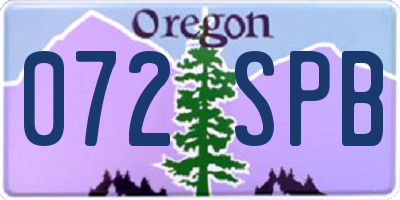 OR license plate 072SPB