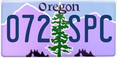 OR license plate 072SPC