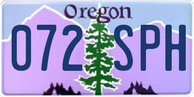 OR license plate 072SPH