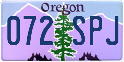 OR license plate 072SPJ