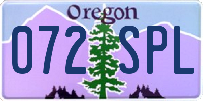 OR license plate 072SPL