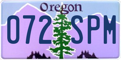 OR license plate 072SPM