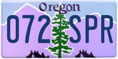 OR license plate 072SPR