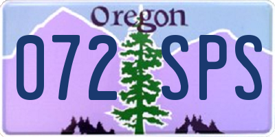 OR license plate 072SPS