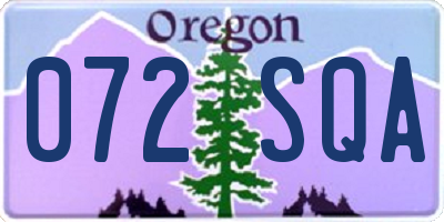 OR license plate 072SQA