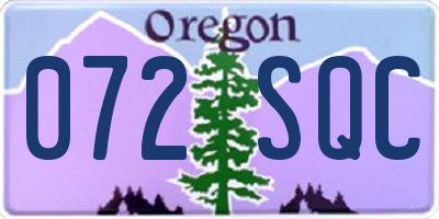 OR license plate 072SQC