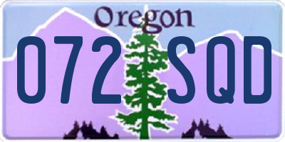 OR license plate 072SQD