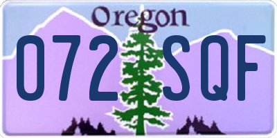 OR license plate 072SQF