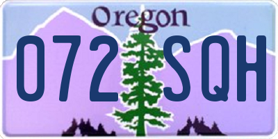 OR license plate 072SQH