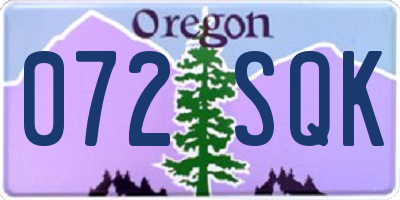 OR license plate 072SQK