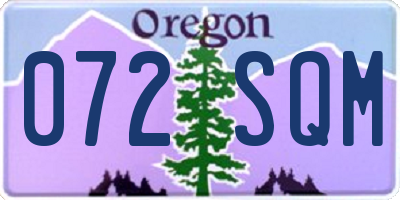 OR license plate 072SQM