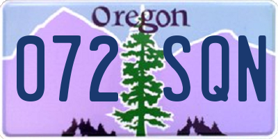 OR license plate 072SQN