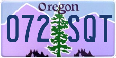 OR license plate 072SQT