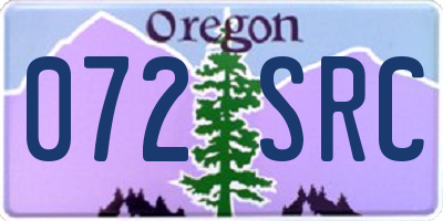 OR license plate 072SRC